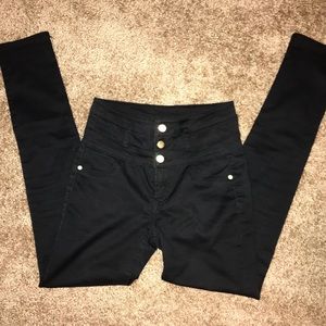 High waist skinny Jeans- BLACK